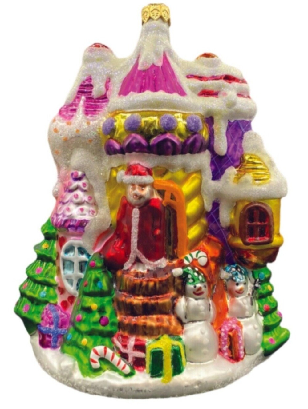 Christopher Radko "Candy Castle' Glass '98 Christmas Ornament , 7” Handpainted